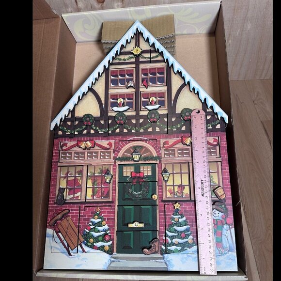 Wooden Christmas House Advent Calendar Reusable Holiday Decor from Byers Choice - Picture 11 of 15
